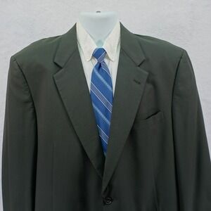 Hart Schaffner Marx Wool Green 2 Button Blazer 48R